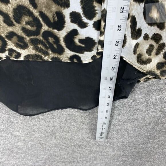 Maurices Blouse Women M Medium White Animal Print Round Neck 3/4 Sleeve Casual - Picture 8 of 9